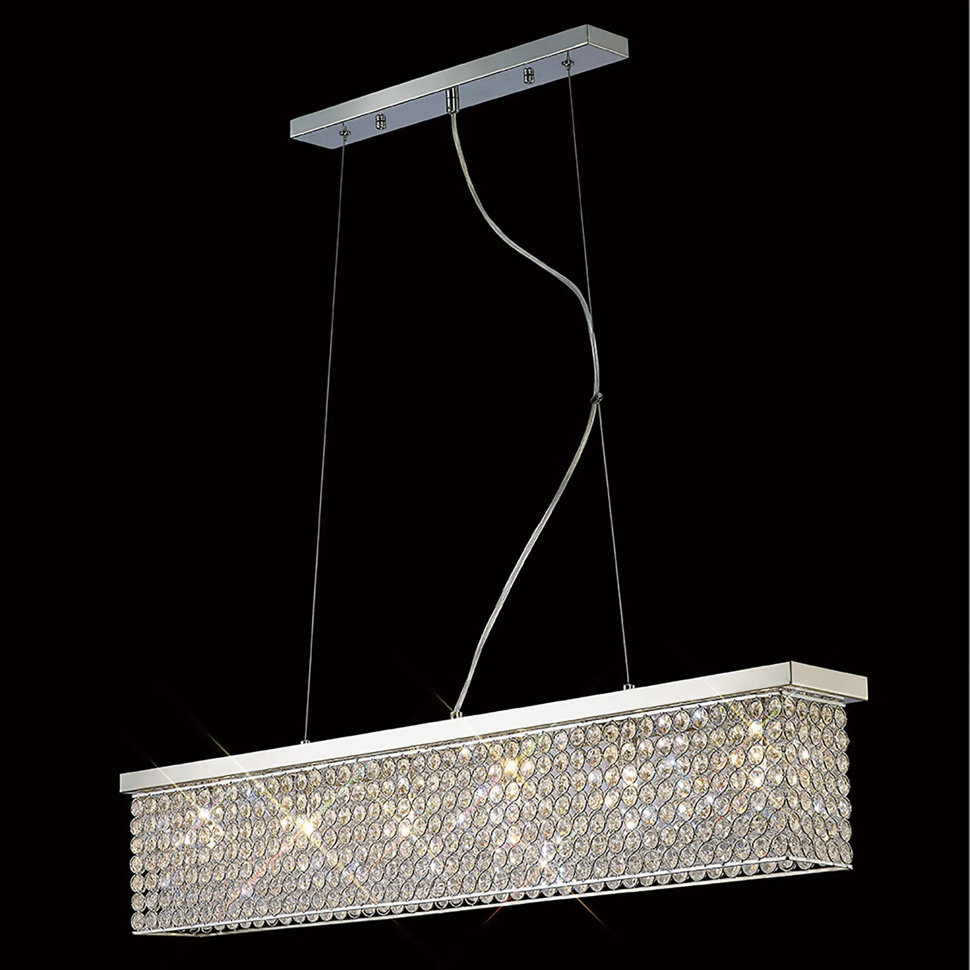 Piazza Crystal Ceiling Lights Diyas Linear Crystal Fittings